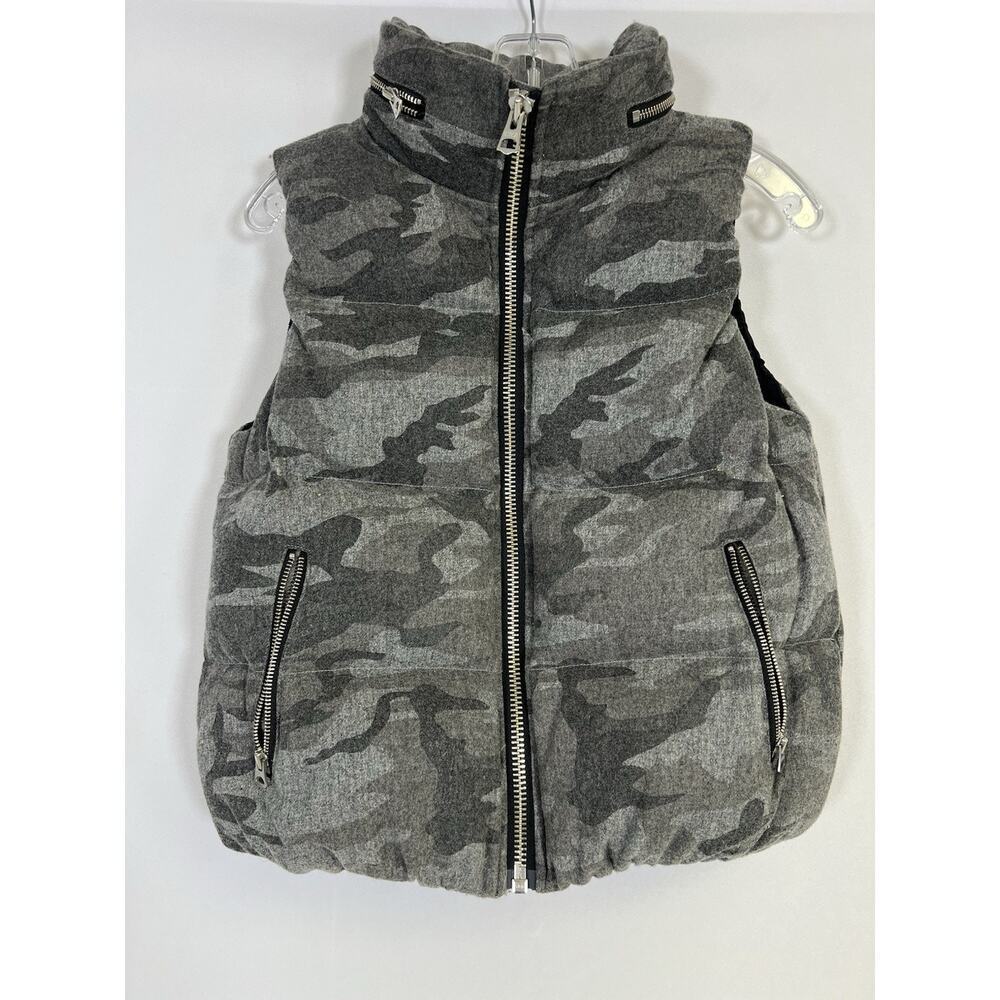 Vis A Vis‎ Syndicate Camo Puffer Vest Wool Blend Insulated Women’s S Minimalist